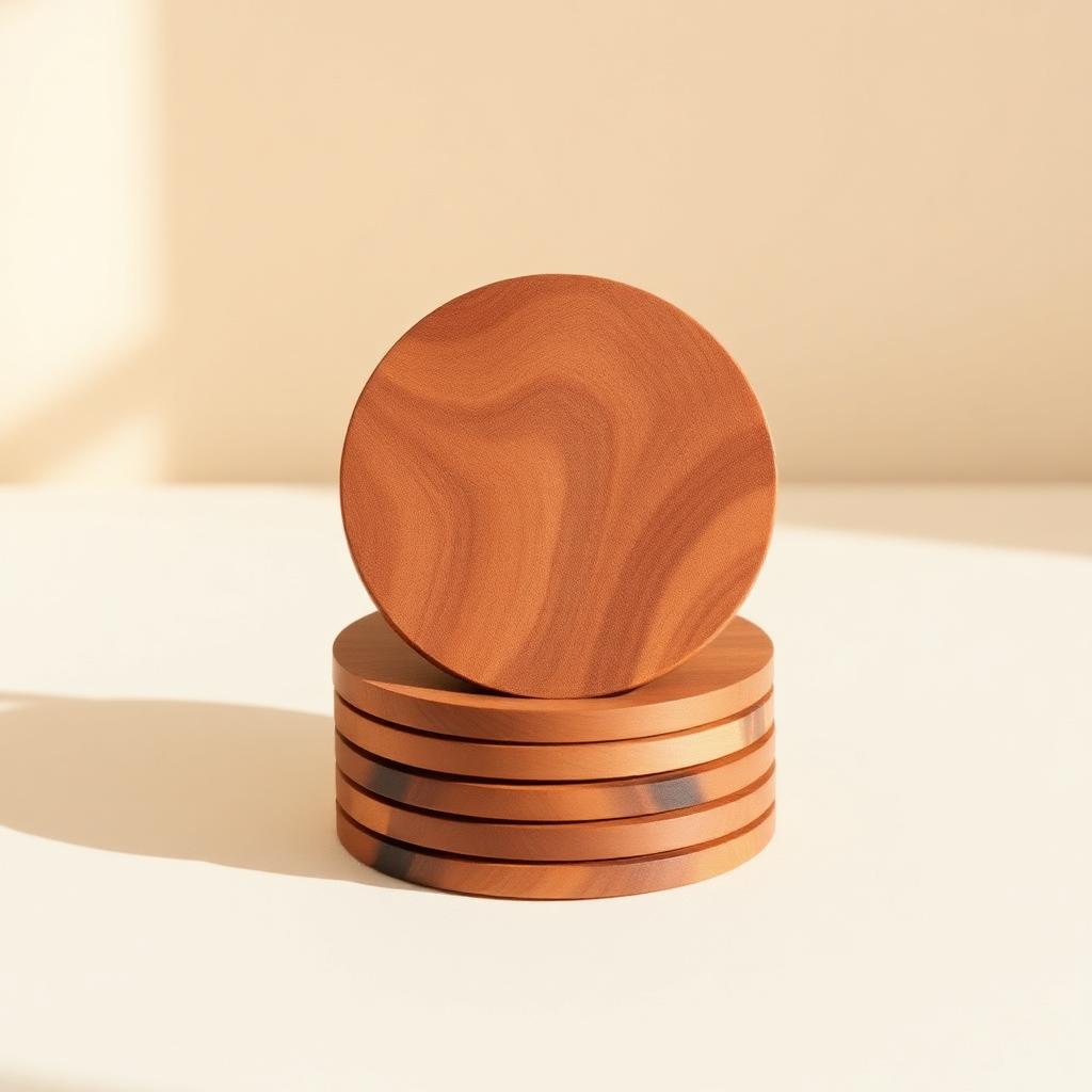 Acacia Wood Coaster Set